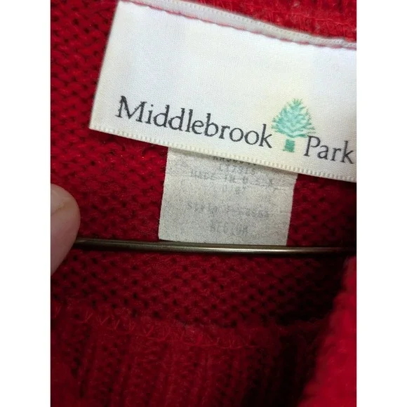 Vintage Middlebrook Park Sweater Red Holiday Ugly Sweater Grandma Core Size M - Picture 5 of 13